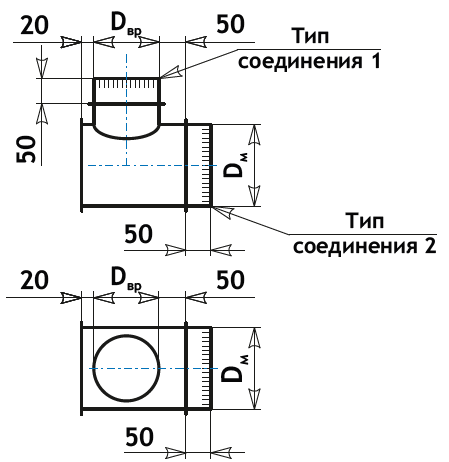 Схема адаптера круглого для вентиляции