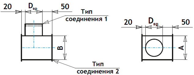 Адаптер прямоугольный для вентиляции